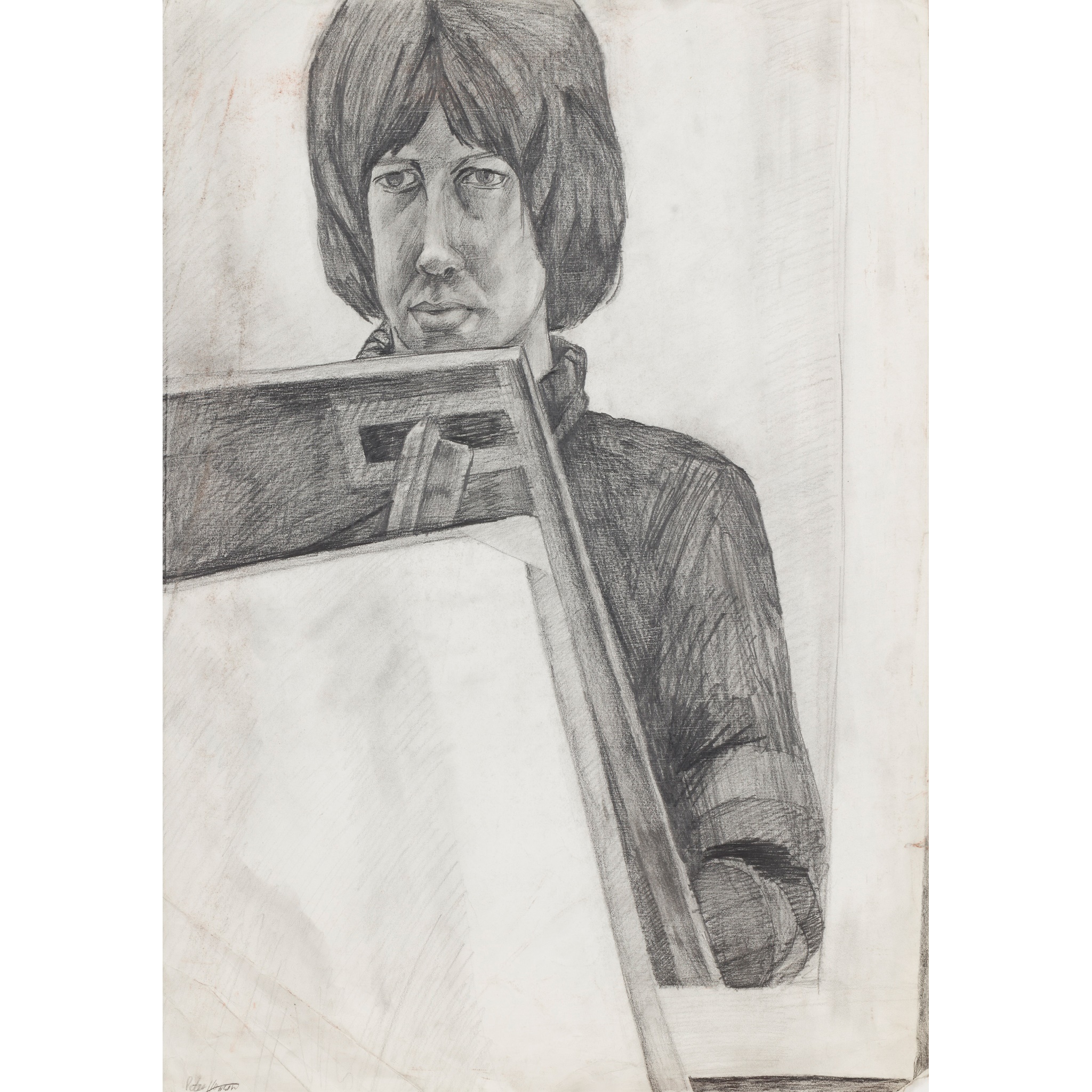 LOT 23 | § PETER HOWSON O.B.E. (SCOTTISH 1958-) | EARLY SELF-PORTRAIT OF THE ARTIST AS A YOUNG MAN | £600 - £800 + fees